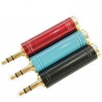 3.5/6.5 Stereo Gold Переходник 3.5мм на 6.5мм 3pin стерео металлический корпус Красный