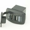 №4 Гнездо на 2-а USB 5V 3.1A прямоугольное с подсветкой Синий
