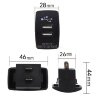 №4 Гнездо на 2-а USB 5V 3.1A прямоугольное с подсветкой Синий