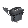№34 YJ-UCC-004  Гнездо на 2-а USB 5V 3.1A прямоугольное с подсветкой Зеленый