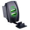 №34 YJ-UCC-004  Гнездо на 2-а USB 5V 3.1A прямоугольное с подсветкой Зеленый