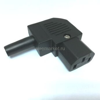 АС 3pin Гнездо питания АС 3pin пластик на провод под винты Угловое