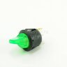 MIRS-101-9H Выключатель круглый тумблерного типа 3pin ON-OFF с подсветкой 12V Зеленый