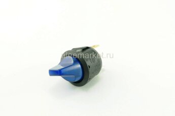 MIRS-101-9H Выключатель круглый тумблерного типа 3pin ON-OFF с подсветкой 12V Синий