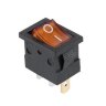 MIRS-101-2 Выключатель квадратный 21х15мм 3pin ON-OFF с подсветкой 12V Желтый