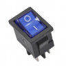 MIRS-201 Выключатель квадратный 21х15мм 4pin ON-OFF с подсветкой 12V Синий