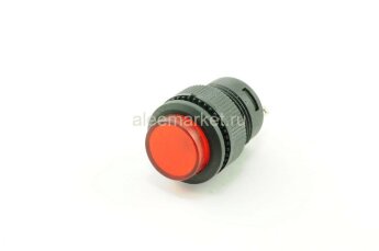 R16-503AD Кнопка круглая Ø16мм 4pin с фиксацией  OFF-ON крепится гайкой с подсветкой 3V светодиод Красный