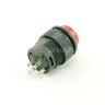 R16-503AD Кнопка круглая Ø16мм 4pin с фиксацией  OFF-ON крепится гайкой с подсветкой 3V светодиод Красный