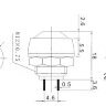 PBS-33B Кнопка с пластиковым корпусом круглая Ø12мм без фиксации 2pin OFF-(ON)  крепится гайкой снизу 1A 250V Желтая IP-55