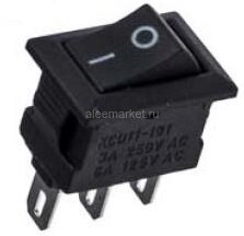 KCD5-101-B/3P (SMRS-102-1) Выключатель клавишный малый перекидной 15x10,5mm 3pin ON-ON 220V 3A Черный