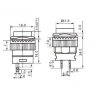 R16-504ВD Кнопка круглая Ø16мм 4pin без фиксации OFF-(ON) крепится гайкой с подсветкой 3V светодиод Зеленый