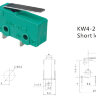 KW4-2 Концевой минипереключатель с рычагом (планкой) 3pin    C-NO-NC 3A 250V