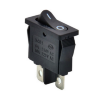KCD1-101-12 (MRS-101-5) Выключатель узкий клавишный mini без фиксации 21x9,5mm 2pin OFF-(ON) 6A 250V Черный