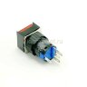 A16-11ZF Кнопка квадратная с круглой посадкой Ø16мм 5pin без фиксации C-(NO)-(NC) крепится гайкой с подсветкой 220V светодиод Красный производство Китай