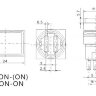 A16-11SJ-N Кнопка прямоугольная с круглой посадкой Ø16мм 5pin с фиксацией C-NO-NC крепится гайкой с подсветкой 220V светодиод Зеленый производство Китай