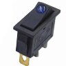 KCD3-101E-BL/3P 12V Выключатель прямоугольный (изогнутая  клавиша) 30х11мм 3pin ON-OFF с подсветкой светодиод 12V Синий
