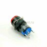 AL6 Кнопка круглая с круглой посадкой Ø16мм 5pin с фиксацией C-NO-NC крепится гайкой с подсветкой 220V светодиод Красный производство Китай